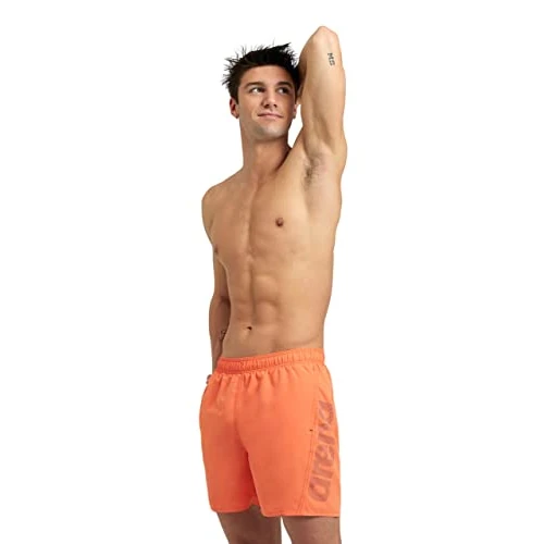 Arena Fundamentals Logo Boxer R Costume Uomo Mare e Piscina, Costume da Bagno in Morbido Tessuto Riciclato ad Asciugatura Rapida, Boxer Mare con Slip Interno in Mesh