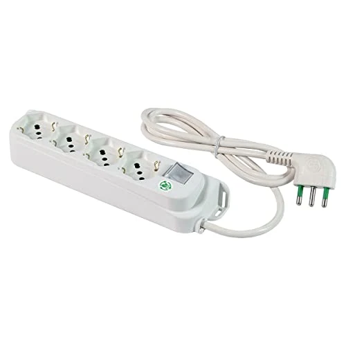 Offerta a tempo: FANTON 47420ECO Multipresa 4 posti OMEGA ECO RELIFE 4 prese bipasso/schuko 2P+T 16A cavo 1,5 m. spina a squadra grande 2P+T 16A + interruttore bipolare luminoso, Bianco - 0.00% da 15.99 € a 15.99 €