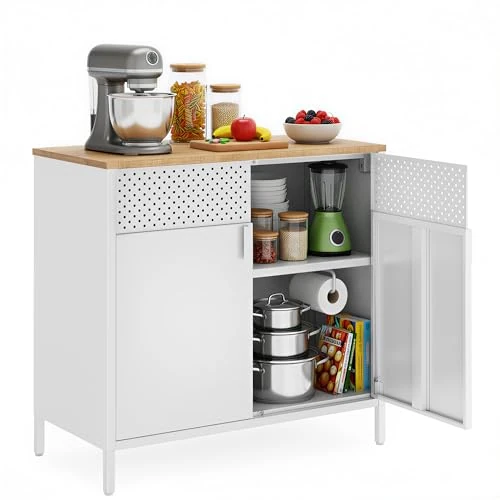 Tijdelijke aanbieding: SONGMICS Opbergkast, metalen kast, met dubbele deur, magnetisch slot, verstelbare plank, stalen frame, natuurlijke kleur-wit LSC102W57 van 97.99 EUR naar 97.99 EUR (korting 0%)
