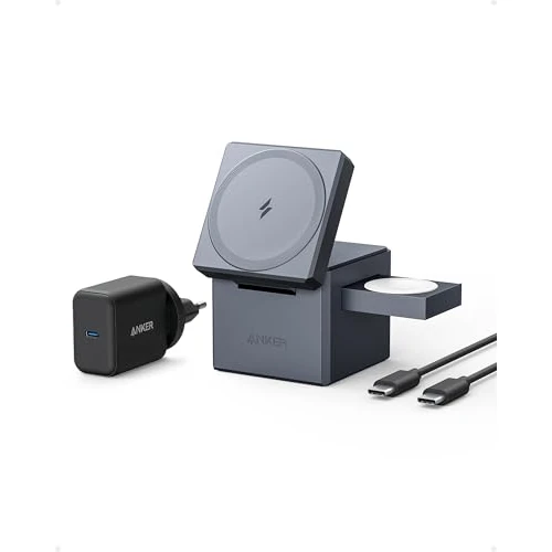 Offerta a tempo: Anker MagGo Caricatore Wireless iPhone Cube 3 in 1 con MagSafe 15W, Caric Wireless Richiudibile Ricarica Rapida Max 15W, iPhone 17/16/15/14, Apple Watch Series, AirPods Pro/3/2 (con Caric USB C 30W) - 39% da 129.99 € a 78.83 €