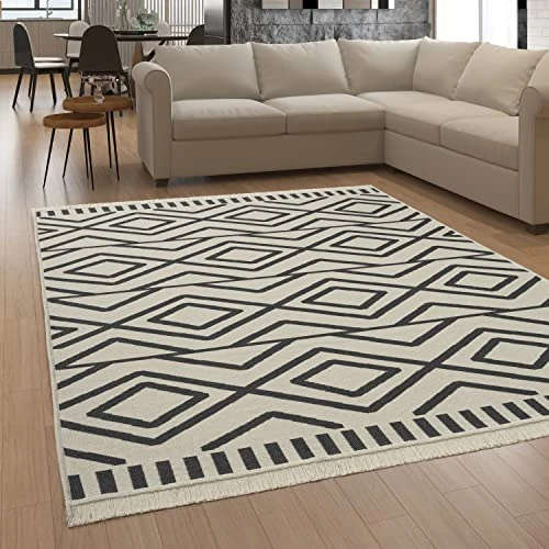 Offre limitee: Paco Home Tapis Salon Chambre Adulte Lavable en Machine Motif Scandinave Motif Boho, Dimension:80x150 cm, Couleur:Anthracite 2 de 29.99 EUR a 14.00 EUR (economie 53%)