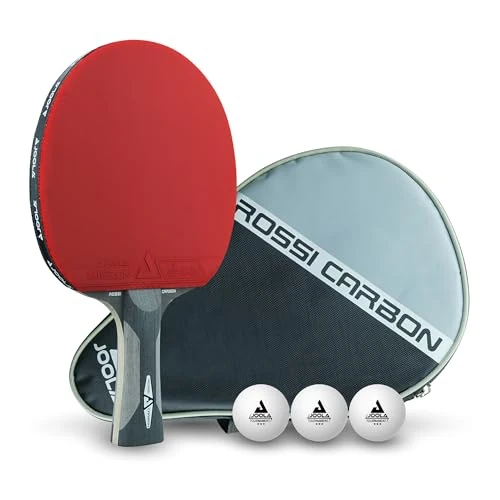 Offerta a tempo: JOOLA Rosskopf Carbon racchetta da ping pong professionale, omologata ITTF, per giocatori esperti, comprensiva di copertina e 3 palline. — 39% da 89,90 € a 54,90 €