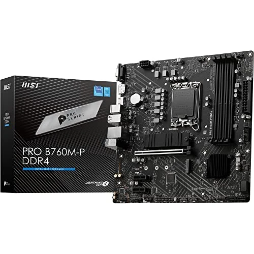 Begrenztes Angebot: MSI PRO B760M-P DDR4 Mainboard, Unterstützt Intel 12., 13. & 14. Gen Core Prozessoren, LGA 1700, DDR4 Memory Boost 4800+MHz/OC, PCIe 4.0 x16 Slot, M.2 Gen4 Slots, Micro-ATX,divers,M-ATX von 77.50 EUR auf 77.50 EUR (Rabatt 0%)