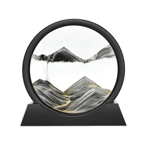Offerta a tempo: Wai Danie Pittura di Sabbia Che Scorre Quadro Sabbia Movimento sabbia dinamica 3d Hourglass Deep sea Sandscape Display Decorazioni per la Casa e l'ufficio Giocattoli da Scrivania per Adulti (nero, 7“) - 44% da 28.99 € a 16.24 €