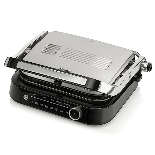 Hisense, HCG2100S elektryczna patelnia grillowa ze zdejmowanymi płytami, 7 programów, Smart Control i automatyczne wyłączanie, temperatura do 255 °C, moc do 2100 W