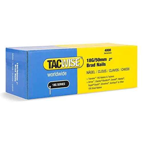 Limited offer: TACWISE 1715 Type 18G / 50 mm Galvanised Brad Nails, Silver, 4000 Pack from 11.70 EUR to 9.36 EUR (save 20%)