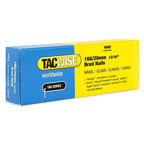 Oferta limitada: Tacwise 1709 Clavos Brad Galvanizados de Tipo 18G / 20 mm, Paquete de 4000 de 6.99 € a 6.99 € (ahorro 0.00%)