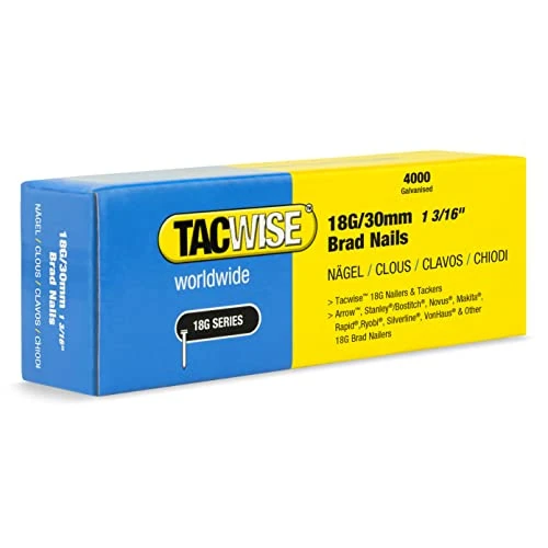 Zeitlich begrenztes Angebot: TACWISE 1711 Stauchkopfnägel Brad Typ 18G / 30 mm, verzinkt, Silberfarbig, 4000 Stück von 8.29 € auf 8.29 € (0.00% Rabatt)