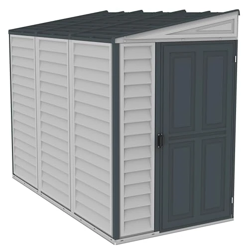 Offerta a tempo: Duramax SideMate 4 x 8 PLUS, Capannone da giardino in plastica con kit di fondazione in metallo, Grigio scuro - 42% da 669.99 € a 390.95 €