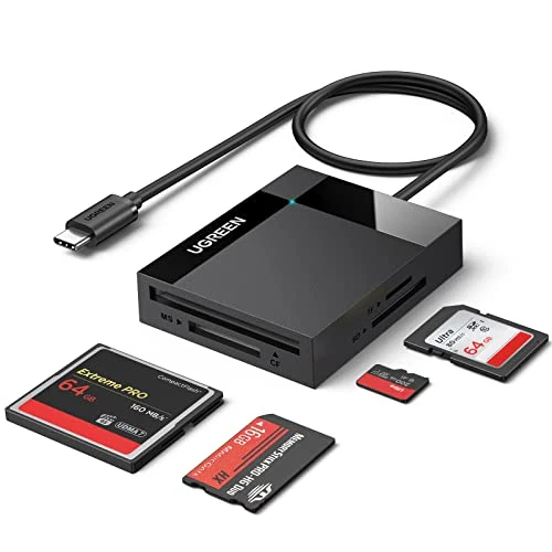 Offerta a tempo: UGREEN USB C Lettore Schede SD TF CF MS Card Reader 4 in 1 Adattatore - 25% da 22.99 € a 17.24 €