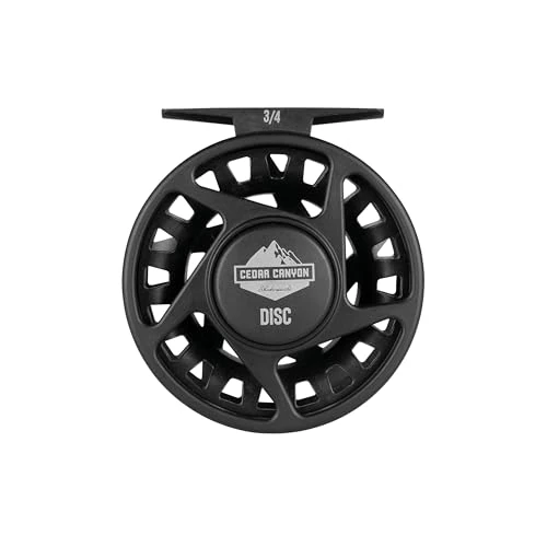 Shakespeare Cedar Canyon Disc Fly Reel - Lightweight Graphite Construction, Adjustable Disc Drag System, Convertible Left/Right Hand Retrieve, Smooth Performance, Fly Fishing Reel - 3/4