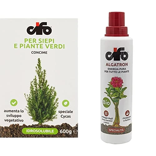 Offerta a tempo: Cifo Concime idrosolubile per siepi e piante verdi 600 g & Algatron specialità nutrizionale 500 ml — 16% da 24,75 € a 20,80 €