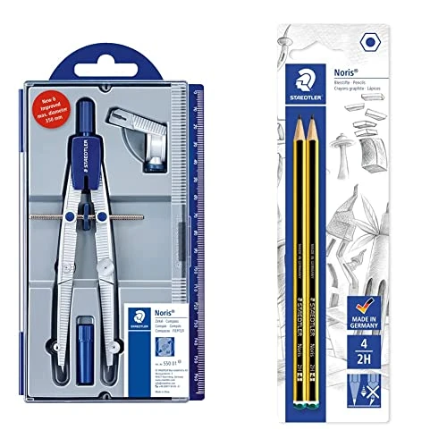 Offerta a tempo: Staedtler Noris Club 550 01 Bussola Scolastica Con Set Di Ruote Centrali Con Adattatore — 6% da 15,02 € a 14,11 €