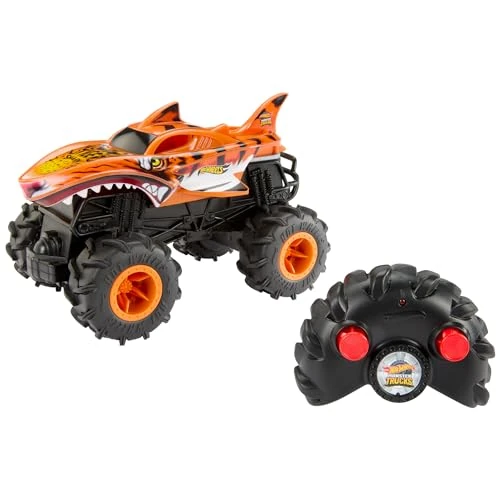 Offre limitée : Hot Wheels Monster Trucks Voiture Télecommandé, Tiger Shark à l’échelle 1/24, véhicule radiocommandé équipé de pneus tout-terrain, télécommande multifonction, HNV03 de 35.93 EUR à 35.93 EUR (remise 0%)