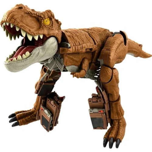 Mattel Jurassic World Zabawka Fierce Changers Figurka 2 w 1 Tyranozaur przekształcana w pojazd terenowy, ryczący wyścig, 28 kroków, zabawka dla dzieci, od 8 lat, HPD38