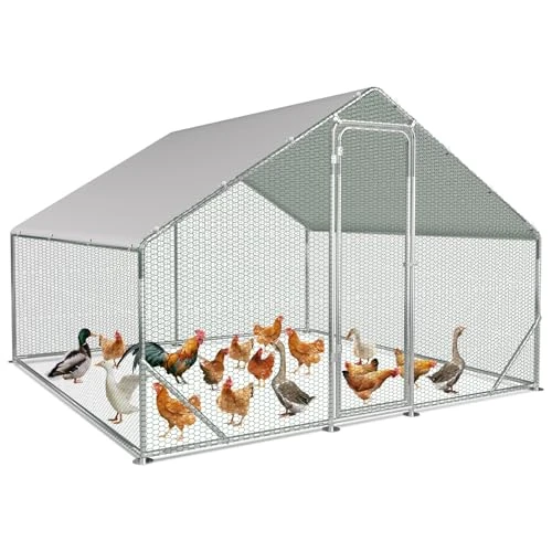 Offerta a tempo: Sonnewelt Recinzione esterna 3 x 2 x 2 m Pollaio in acciaio zincato con tetto per pollame, con protezione solare e porta, per gabbia per animali domestici, gabbia per galline, gabbia per uccelli - 0.00% da 149.99 € a 149.99 €