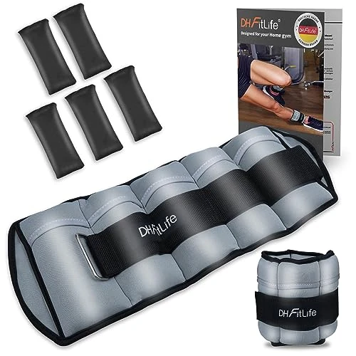 Offerta a tempo: DH FitLife Set di 2 cavigliere da 4,5 kg con pesi regolabili per gambe | 2 varianti 2,5 kg e 4,5 kg | pesi alla caviglia per allenamento della forza - 15% da 46.00 € a 38.95 €