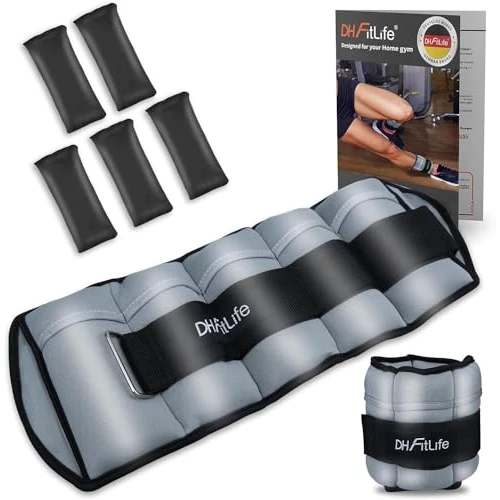 Offerta a tempo: DH FitLife Set di 2 cavigliere da 2,5 kg per caviglia con pesi regolabili per gambe - -0.88% da 22.80 € a 23.00 €
