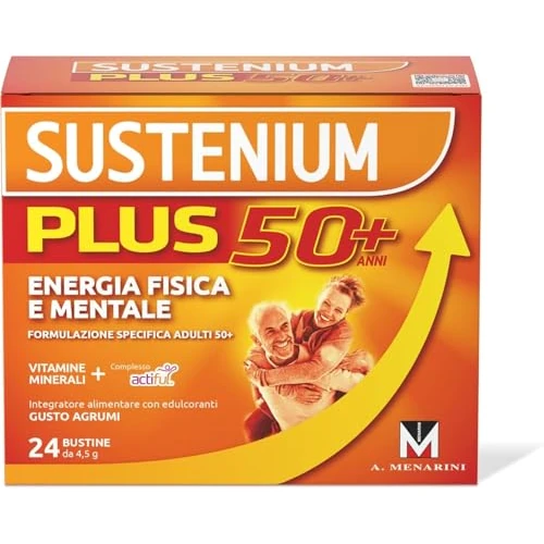 Offerta a tempo: Sustenium Plus 50+ - Integratore energizzante adulti 50+ con complesso antiossidante ACTIFUL, vitamine e minerali. Per la tua energia fisica e mentale. Confezione da 24 bustine - 37% da 27.50 € a 17.26 €