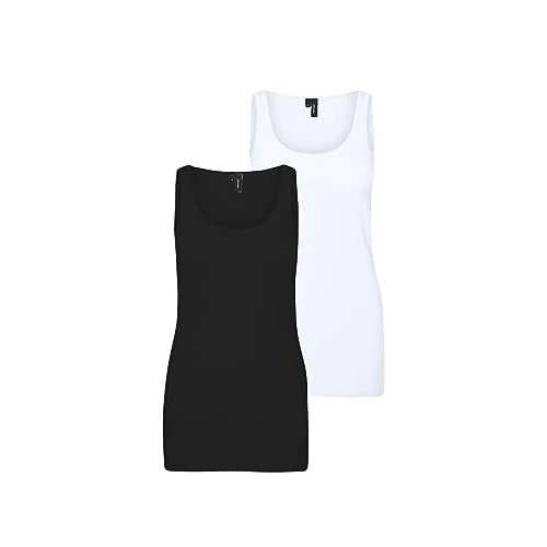 Offerta a tempo: Vero Moda Canotta da Donna VMMAXI My Soft Long Tank Top Confezione da 2, Nero/Confezione: Bianco Brillante, XXL - 63% da 22.99 € a 8.58 €