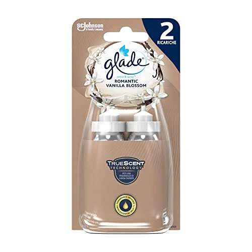 Offerta a tempo: Glade Sense & Spray Doppia Ricarica, Deodorante per Ambienti con Sensore di Movimento, Fragranza Romantic Vanilla Blossom, Confezione da 2 Ricariche x 18 ml - 37% da 6.29 € a 3.99 €