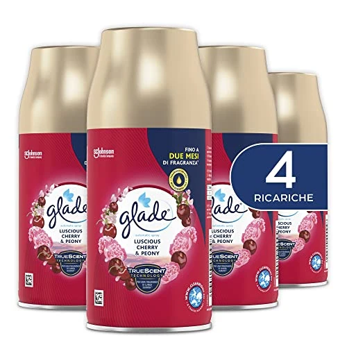 Offerta a tempo: Glade Automatic Spray Ricarica, Profumatore per Ambienti, Fragranza Luscious Cherry & Peony, Formato Scorta da 4 Ricariche da 269 ml - 28% da 18.76 € a 13.52 €