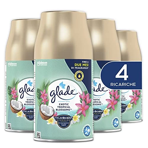 Glade Automatic Spray Nachfüllpack, Exotic Tropical Blossom, 4 Nachfüllpackungen à 269 ml