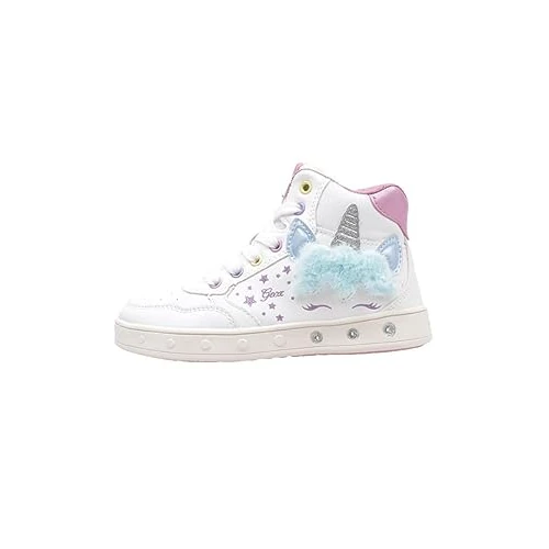 Geox J Skylin Girl sneakers voor meisjes, Wit Multicolor, 30 EU