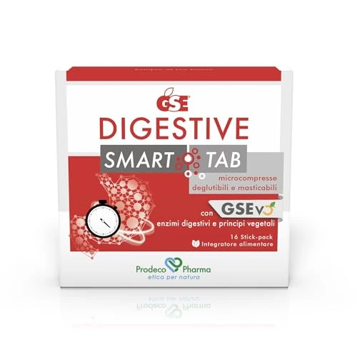 Prodeco Pharma GSE DIGESTIVE SMART TAB 16 Stick-pack - Integratore Alimentare con GSEvo, Enzimi Digestivi e Principi Vegetali