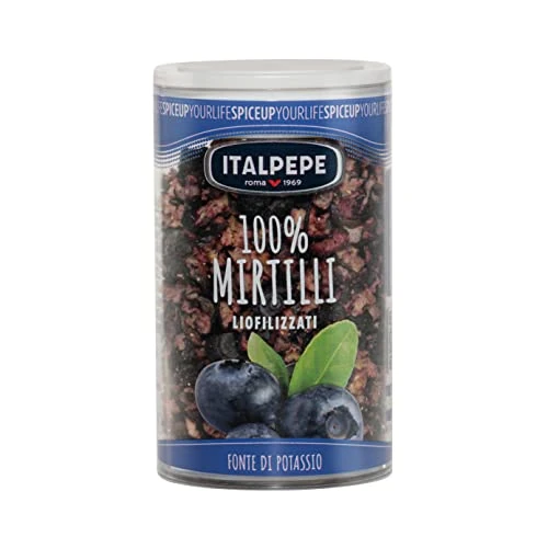 Offerta a tempo: Italpepe, Mirtilli Liofilizzati, Fonte di Potassio, Ideale da Aggiungere su Gelati e Yogurt, Ottimi per Creare Frullati e Colazioni Sane, Senza Zuccheri Aggiunti - 11% da 4.50 € a 4.00 €