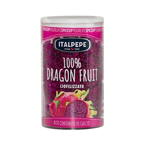 Offerta a tempo: Italpepe, Dragon Fruit Liofilizzato, Alto contenuto di Calcio, Ideale da Aggiungere su Gelati e Yogurt, Ottimi per Creare Frullati e Colazioni Sane, Senza Zuccheri Aggiunti - 11% da 3.50 € a 3.11 €