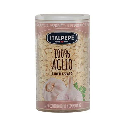 Offerta a tempo: Italpepe, Aglio Liofilizzato, Alto contenuto di Vitamina B6, Ideale da Utilizzare per la Preparazione di Pasta, Risotti, Zuppe e Secondi, Senza Aromi e Conservanti - 21% da 3.79 € a 2.98 €