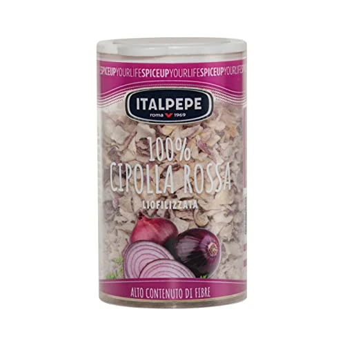 Offerta a tempo: Italpepe, Cipolla Rossa Liofilizzata, Alto contenuto di Fibre, Ideale da Utilizzare per la Preparazione di Pasta, Risotti, Zuppe e Secondi, Senza Aromi e Conservanti - 0.00% da 3.00 € a 3.00 €