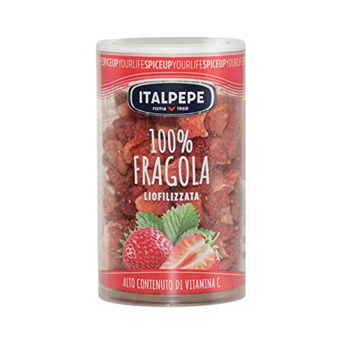 Offerta a tempo: Italpepe, Fragola Liofilizzata, Alto contenuto di Vitamina C, Ideale da Aggiungere su Gelati e Yogurt, Ottimi per Creare Frullati e Colazioni Sane, Senza Zuccheri Aggiunti - 11% da 3.59 € a 3.20 €
