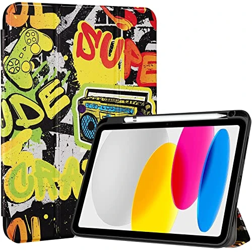 Offre limitée : ProCase Coque pour iPad (A16) 11ème Génération 11" 2025 / iPad 10ème Génération 10,9" 2022 - avec Porte-Stylet, Arrière Translucide Rigide en PC, Auto-Réveil/Sommeil -Graffiti de 18.99 € à 16.99 € (11% de remise)