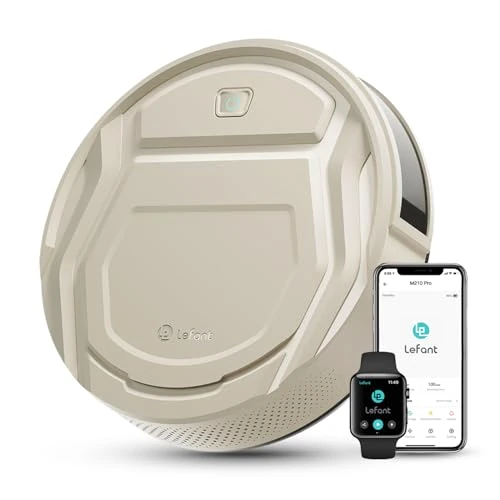 Lefant M1 Robot Vacuum Cleaner with Mop Room Mapping 4000Pa, LDS Navigation SLAM Algorithm Virtual Boundary, 32cm DIA Laser Robotic Vacuum Wi-Fi/App/Alexa Control