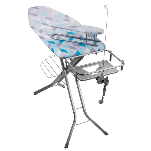 Offerta a tempo: KADAX Asse da Stiro a Vapore Pieghevole con Altezza Regolabile, Supporto per Ferro con Caldaia, Presa Elettrica e Stiramaniche (Blu, 130 x 48 cm) - 0.00% da 89.99 € a 89.99 €