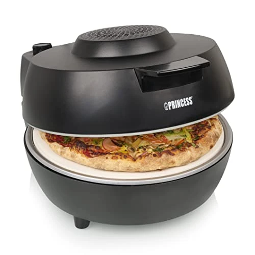 Offre limitée : Princess Four à Pizza, Pour Pizzas Ø30 cm, Pierre Authentique, Température et Minuterie Réglables, Cuisson Rapide jusqu’à 400 °C, Accessoires Inclus, 1200 W, Noir, 01.115005.01.001 de 99.99 € à 75.88 € (24% de remise)