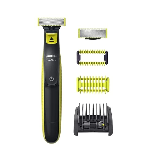 Philips OneBlade Face & Body Electric Beard Trimmer and Razor for Trimming, Styling and Shaving, Includes 2 Original Blades, 5-in-1 Trimming Attachment & 2 Body Attachments (Model QP2620/30)