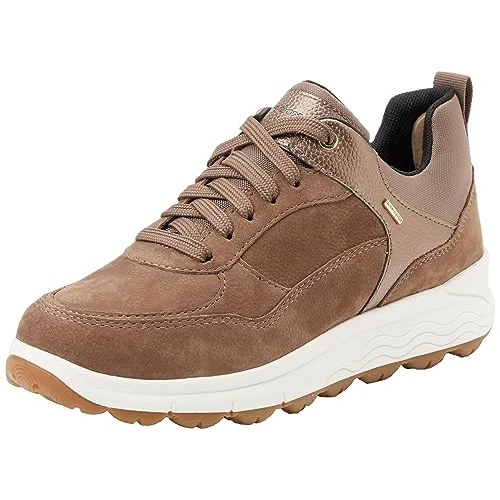 Geox D Spherica 4x4 B ABX - Tenis para Mujer, Correa Gris Pardo Oscuro, 2 UK