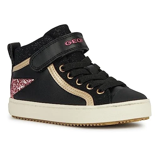 Geox J KALISPERA GIRL M meisjes Sneakers, Black Dk Pink, 31 EU