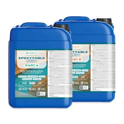 Offerta a tempo: Resin Pro ® RESINA EPOSSIDICA EPOXYTABLE FIVE 3,1 KG: Ideale per tavoli in resina e colate fino a 5cm di spessore - Atossica - Guanti in Omaggio – Assistenza Tecnica in italiano - 100% Made in Italy - 0.00% da 66.99 € a 66.99 €