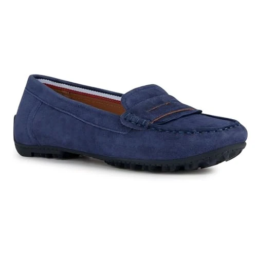 Geox Meisjes D Kosmopolis + Grip Moccasin, Donkerblauw, 35 EU