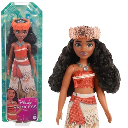 Mattel Disney Princess - Vaiana bambola con capi e accessori scintillanti ispirati al film, giocattolo per bambini, 3+ Anni, HPG68