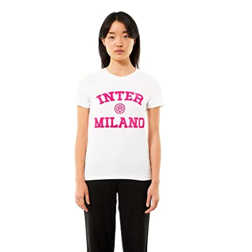 Offerta a tempo: Inter T-Shirt Donna, Prodotto Ufficiale, Collezione Back to Stadium, Bianco, L - 11% da 24.99 € a 22.34 €