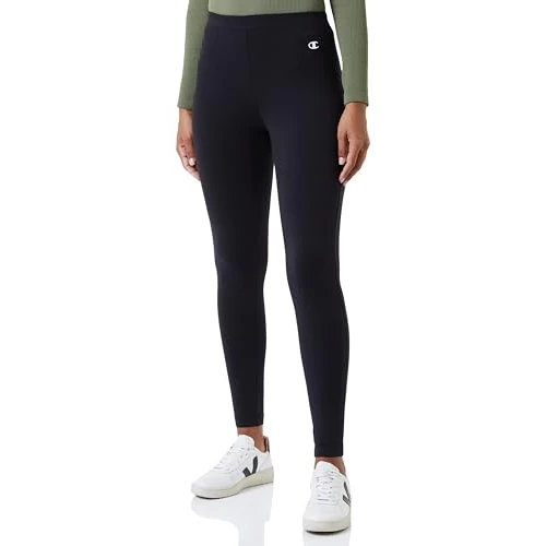 Offerta a tempo: Champion Legacy Leggings Vita Alta in Cotone Lycra Donna, Nero - 24% da 27.95 € a 21.37 €