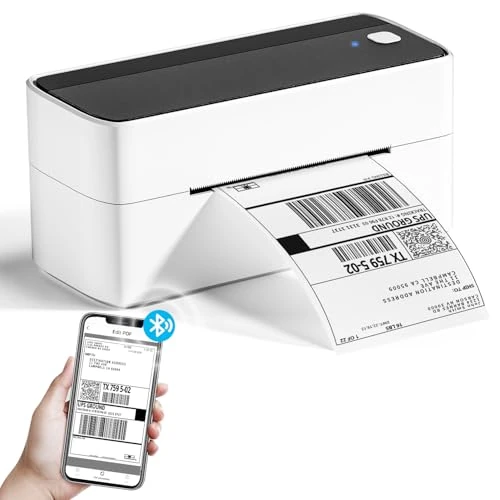 Offerta a tempo: Phomemo Stampante per etichette Bluetooth, PM241BT stampante termica DHL 4XL per Mac/PC, stampante Bluetooth per codici a barre, Amazon, Etsy, Shopify, Royal Mail, DHL, FedEx, UPS - 16% da 89.99 € a 76.00 €