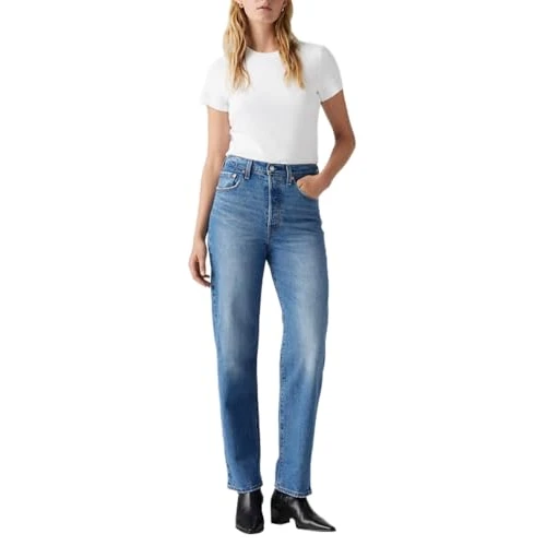 Offerta a tempo: Levi's Ribcage Straight Ankle Jeans, Dance Around, 34W / 29L Donna - 66% da 130.00 € a 43.77 €