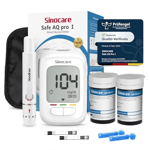 Offerta a tempo: Sinocare Safe AQ Pro I Glucometro, Misuratore Glicemia Alta Precisione - 0.00% da 26.99 € a 26.99 €