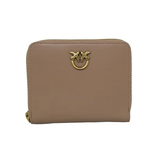 Pinko Taylor Zip Around Cielęcina Jedwab, Akcesoria Podróżne-Portfele Damskie, D01q_biszkopt Imbiro-antyczne złoto, U